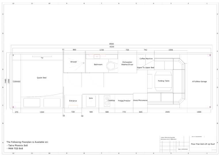 8x8 New Floor Plan with Dimensions